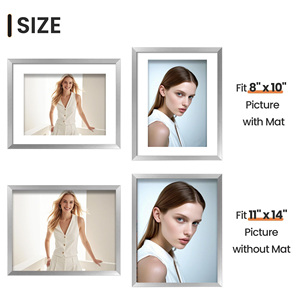 <span class=keywords><strong>Cadre</strong></span> photo moderne en plastique argenté, écologique, léger, durable et incassable, 11x14 avec <span class=keywords><strong>passe</strong></span>-<span class=keywords><strong>partout</strong></span> 8x10, <span class=keywords><strong>pour</strong></span> montage mural ou sur table, <span class=keywords><strong>pour</strong></span> la maison - Product Image 5