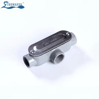 Corps de conduit LR fileté en aluminium gris de 1/2 à 4 pouces avec couvercle en acier, ensemble de boîtes de jonction comprenant un joint à vis