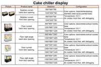 Vitrine réfrigérée pour pâtisserie froide commerciale / Réfrigérateur à gâteaux Vitrine à gâteaux Vitrine de boulangerie