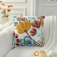 Housse de coussin moderne nordique en peluche florale, imprimée, style esthétique, pour canapé et chambre, décoration minimaliste et douce