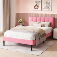 Queen-Size Konvertierbares Verstellbares Samt-Polsterbett Klappbares Flügelbett Langlebiger Metallrahmen Modernes Luxus-Schlafzimmer