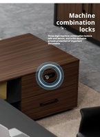 Ensemble de mobilier de bureau exécutif moderne en bois en forme de L, bureaux modulaires à hauteur réglable, chaises, tailles et couleurs personnalisables, livré en boîte