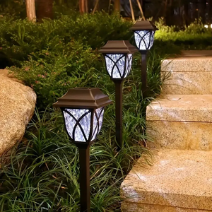 Lampe solaire de jardin en ABS pour l'extérieur, lampe solaire pour l'aménagement paysager, chemin, cour, allée, IP65, blanc/blanc chaud - Product Image 3