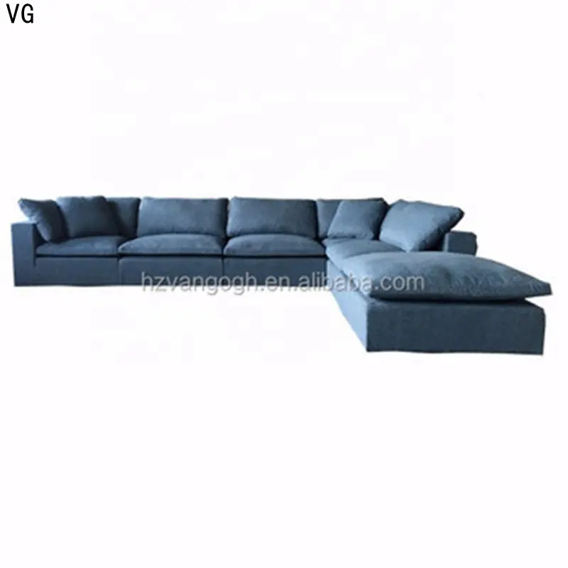 Hot Koop Sofa Set Moderne Sectionele Bank Hoge Kwaliteit Eend Veer Massief Houten Sofa Set Meubels