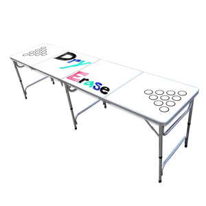 Tavolo da Beer Pong Galleggiante di Alta Qualità Personalizzabile in Alluminio con Superficie Lavagna Cancellabile a Secco e Fori Design Gratuito <span class=keywords><strong>per</strong></span> Uso <span class=keywords><strong>Esterno</strong></span> - Product Image 1
