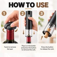 Ouvre-bouteille électrique rechargeable par USB, tire-bouchon automatique avec commande à deux boutons pour bouteilles de vin, accessoires pour la maison, la cuisine et le bar