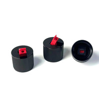 Bouchon à bec verseur côtelé noir mat rouge 28/415, bouchons de distribution en plastique de 28 mm pour bouteilles de produits chimiques