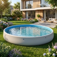 Einfach Aufzubauender Umweltfreundlicher Wasserdichter Aufblasbarer Schwimmpool für Erwachsene Kinder Neugeborene Familie Outdoor Garten Freizeit