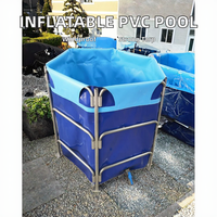 Piscine gonflable avec structure en PVC, bâche tissée pliable haute résistance, imperméable et robuste