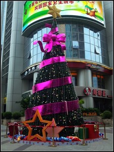 Suministro de fábrica al por mayor árbol de Navidad al aire libre con luces LED árbol de Navidad artificial gigante de PVC - Product Image 5