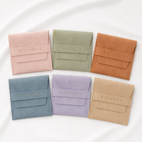 Beige Salbeigrüne Mikrofaser-Schmuckbeutel für Ohrringe, Ringe, Halsketten, Geschenk, Reise-Aufbewahrung, Goldfolien-Logo, Kundenspezifische OEM ODM Großhandels-Taschen
