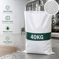 Sac tissé en PP recyclable 25 kg, écologique, blanc, résistant à l'humidité, pour l'emballage en vrac de céréales et d'aliments pour animaux