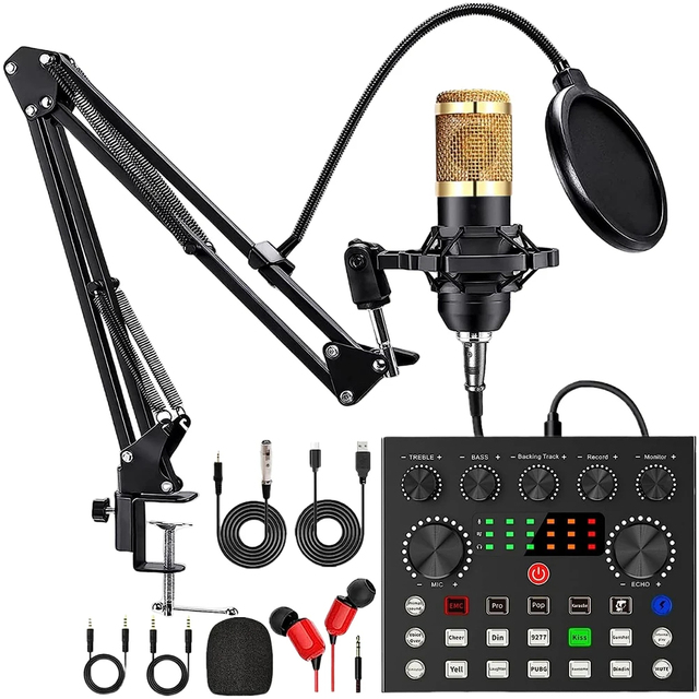 Oem V8s Live Sound Card Podcast Equipment For Dj Device Bm800 Microphone Set Musicmusical Instrument Accessories