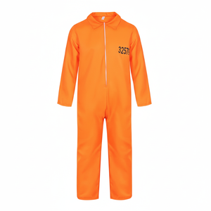 Traje de prisionero Mono de prisión naranja Disfraces de adultos para hombres Traje criminal de cárcel - Product Image 1