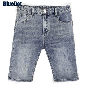 Bleu فريق مخصص جيوب جانبية أزرق فاتح الرجعية السراويل القصيرة المغسولة الذكور خمر الرجال الجينز قوانغتشو - Product Image 1