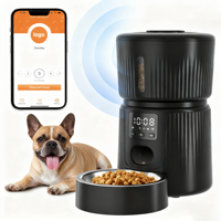 CE FCC-Dispensador de comida seca para perros y gatos, alimentador automático de mascotas con control por aplicación de teléfono para interiores