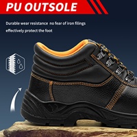 JIANKUN CE Bottes de travail à bout en acier mi-coupe pour hommes Chaussures de sécurité bon marché résistantes à l'huile antidérapantes et imperméables à l'usine