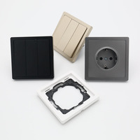 Prises murales modulaires BENDI C5 Gold PC Panel, norme européenne, interrupteurs Schuko allemands, 1/2/3 gangs, 16A 250V, IP20, certifiées CE