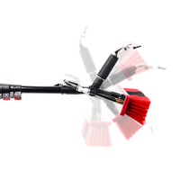 Brosse de nettoyage à eau avec perche télescopique en aluminium Zhenda 3,5 m/5,5 m/7,5 m pour le nettoyage manuel des panneaux solaires et des fenêtres