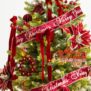 Handmade Flannel Bow <b>Christmas</b> Double Wine Red Bow Pendant <b>Christmas</b> Tree Decorations Gift Box Garland Diy <b>Dress</b> up - Product Image 4