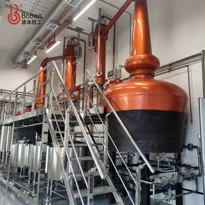 Boben pemanas uap pot tembaga peralatan distilasi wiski masih wiski penyuling double pot stills