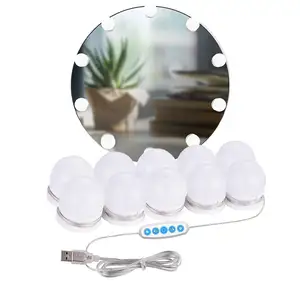 Led Mirror Lights Upgraded Hollywood Style Table Led Makeup Vanity Mirror Lights With 10 Dimmable Bulbs 3 Color Modes