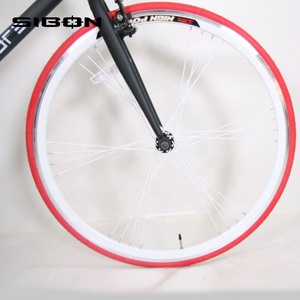 SIBON B0220104 700c telaio in lega di alluminio fisso in gomma del pneumatico in alluminio pedale della bici a scatto fisso 700c con testa di toro <span class=keywords><strong>manubrio</strong></span> - Product Image 5