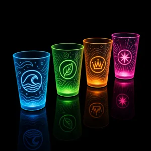 Vaso de Fiesta LED Reutilizable, Activado por Agua, Plástico Brillante, Luminoso, Intermitente, para Bebidas, Vaso LED Intermitente para Bar y Club - Product Image 2