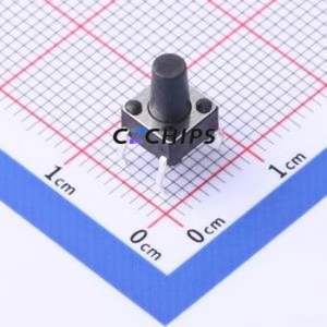 TC-6610-9-260G Tactile Switch Through hole Component THT-4P,6x6mm Switch Single Pole Single Throw Round Button 2.6N Through Hole - Product Image 1