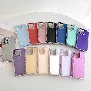 Hot kinh doanh điện thoại di động Trường hợp <span class=keywords><strong>3</strong></span> trong <span class=keywords><strong>1</strong></span> chống sốc màu duy nhất chống sốc 360 bảo vệ bìa cho iPhone 16 15 14 Pro Max - Product Image 1