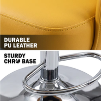 Esszimmermöbel Ergonomischer Drehbarer Höhenverstellbarer Wasserfester PU-Leder Barhocker für Kücheninsel mit Stabilem Chromgestell