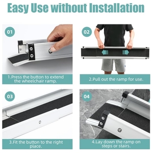 <span class=keywords><strong>Rampe</strong></span> pour fauteuil roulant portable personnalisée <span class=keywords><strong>rampe</strong></span> en aluminium réglable de 8 pieds pour la maison <span class=keywords><strong>rampe</strong></span> pour fauteuil roulant pour la maison marches d'<span class=keywords><strong>escalier</strong></span> - Product Image 5