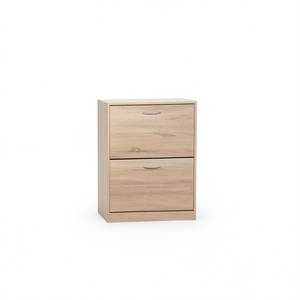 Scarpiera in Legno Naturale 53x24x110 cm con 2 Ante a Ribalta per Ingresso, Arredamento Moderno per Soggiorno - Product Image 1