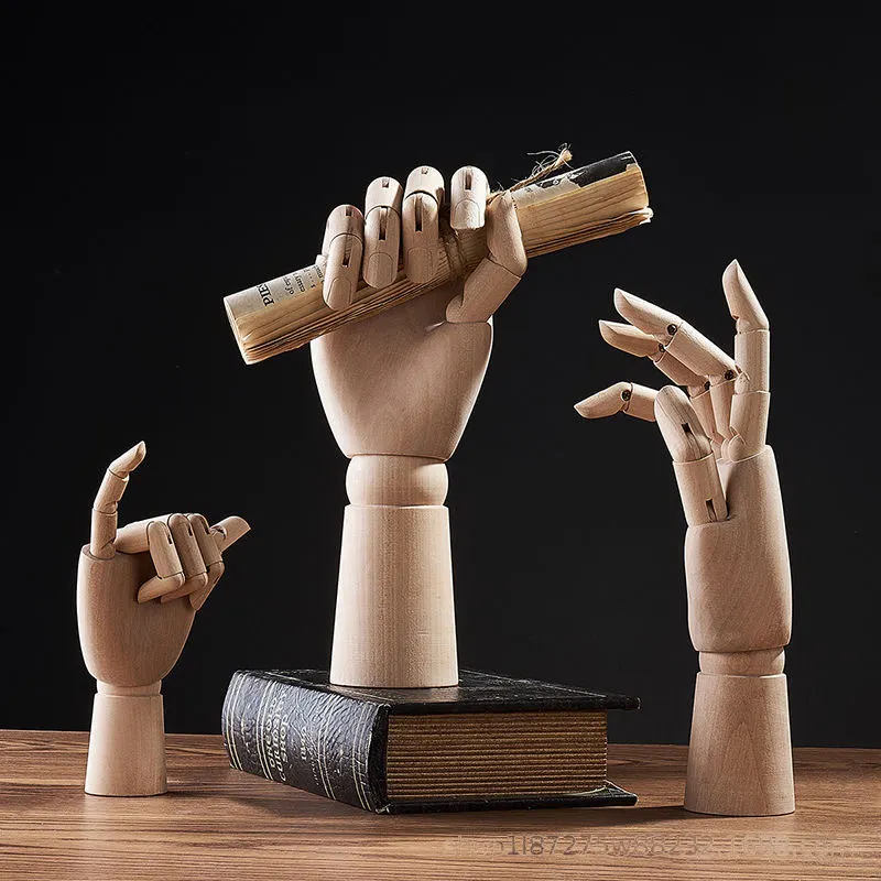 Top Verkauf verstellbare Holzmaserung artikuliert weibliche Schaufenster puppe Holz Hände für Schmuck Display