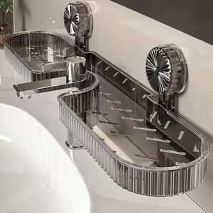 Étagère murale en plastique à ventouse <span class=keywords><strong>pour</strong></span> robinet et lavabo, sans perçage, <span class=keywords><strong>pour</strong></span> toilettes, lavabo et miroir - Product Image 1