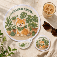 Éventail pliable rond personnalisé avec pochette et poignée, impression par sublimation, éventail de poche en forme de frisbee pour promotion d'événements, cadeaux et souvenirs