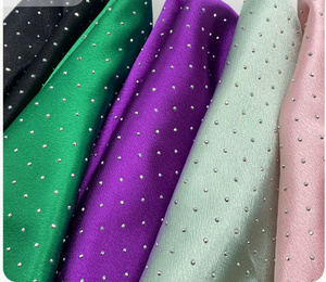 Kain Satin kristal dengan manik-manik berlian imitasi untuk gaun malam pernikahan mode & pakaian pesta - Product Image 1