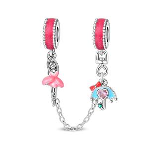 Cadena de Seguridad con Diseño de Sol, Luna, Flores e Insectos, Accesorios de Moda para Mujer, Joyería Punk con Alas de Circonio Plateadas en Platino - Product Image 6