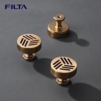 FILTA Perilla de Mueble Patentada de Aleación de Zinc con Acabado de Titanio Dorado Cepillado para Gabinetes y Cajones