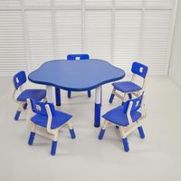 Table et chaises pour enfants en panneau ignifuge pour maternelle, mobilier de classe avec table à dentelle