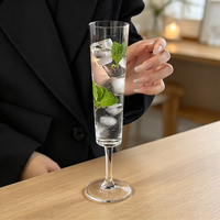 Verre à pied long transparent pour flûte à vin mousseux, idéal pour mariage, fête, événement, vaisselle de table – Vente en gros