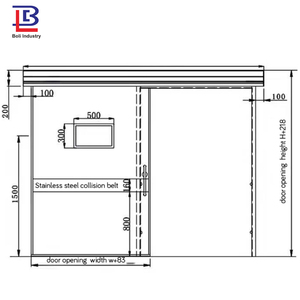 Porte scorrevoli ermetiche automatiche ermetiche per la stanza pulita dell'ospedale laboratorio farmacia a foglia singola - Product Image 3