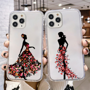 Coque de téléphone portable de luxe antichoc en TPU transparent pour femme <span class=keywords><strong>iPhone</strong></span> 17 Pro Max jupe florale Design modèle 15 Pro Max Compatible - Product Image 5