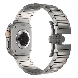 Keepwin Curren Business Classic 3 Bead Metal Puur Massief Titanium Horloge Band Vlinder Gesp Band Voor Apple Watch Ultra 2 - Product Image 6