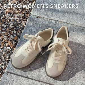 Chaussures de <span class=keywords><strong>sport</strong></span> décontractées rétro pour femmes, style marche, grande taille, effet givré, lacets en caoutchouc pour le printemps et l'automne - Product Image 1