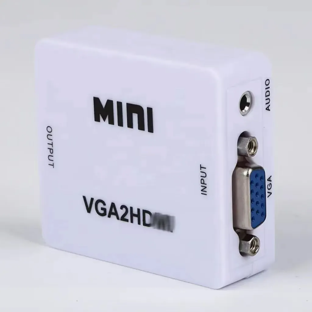 Vente en gros Mini convertisseur VGA vers HDTV 1080P VGA2HDTV Adaptateur pour PC portable DVD vers HDTV
