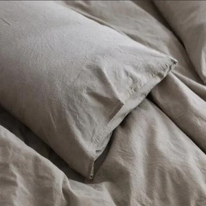 Sábana de lino francés de 14s x 14s/54x54, juego de sábanas planas lavadas a la piedra, bajera sábana ajustada y funda de almohada, 100% - Product Image 1