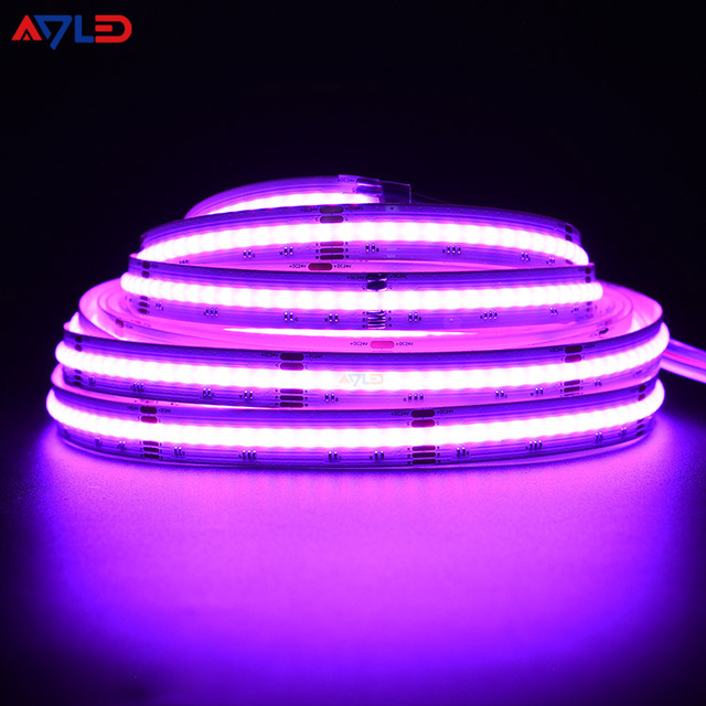 RGBW FCOB COB LED Strip Light 16.4ft/5m 24V 896LEDs/m 5Pin 1 12mm Width Multicolor Flexible Cob Led Strip