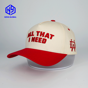 Oem yüksek kalite toptan özel nakış logosu 5 Panel spor Golf bej pamuk Gorras beyzbol şapkası erkek kadın açık kap