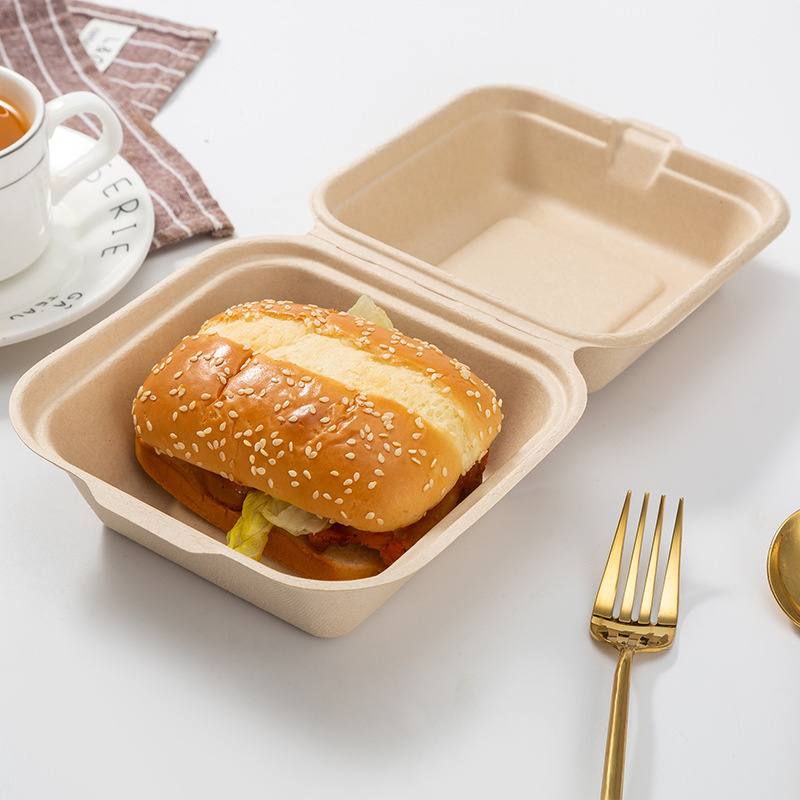 Biodegradable disposable food clamshell/3 5 compartments food box/tray